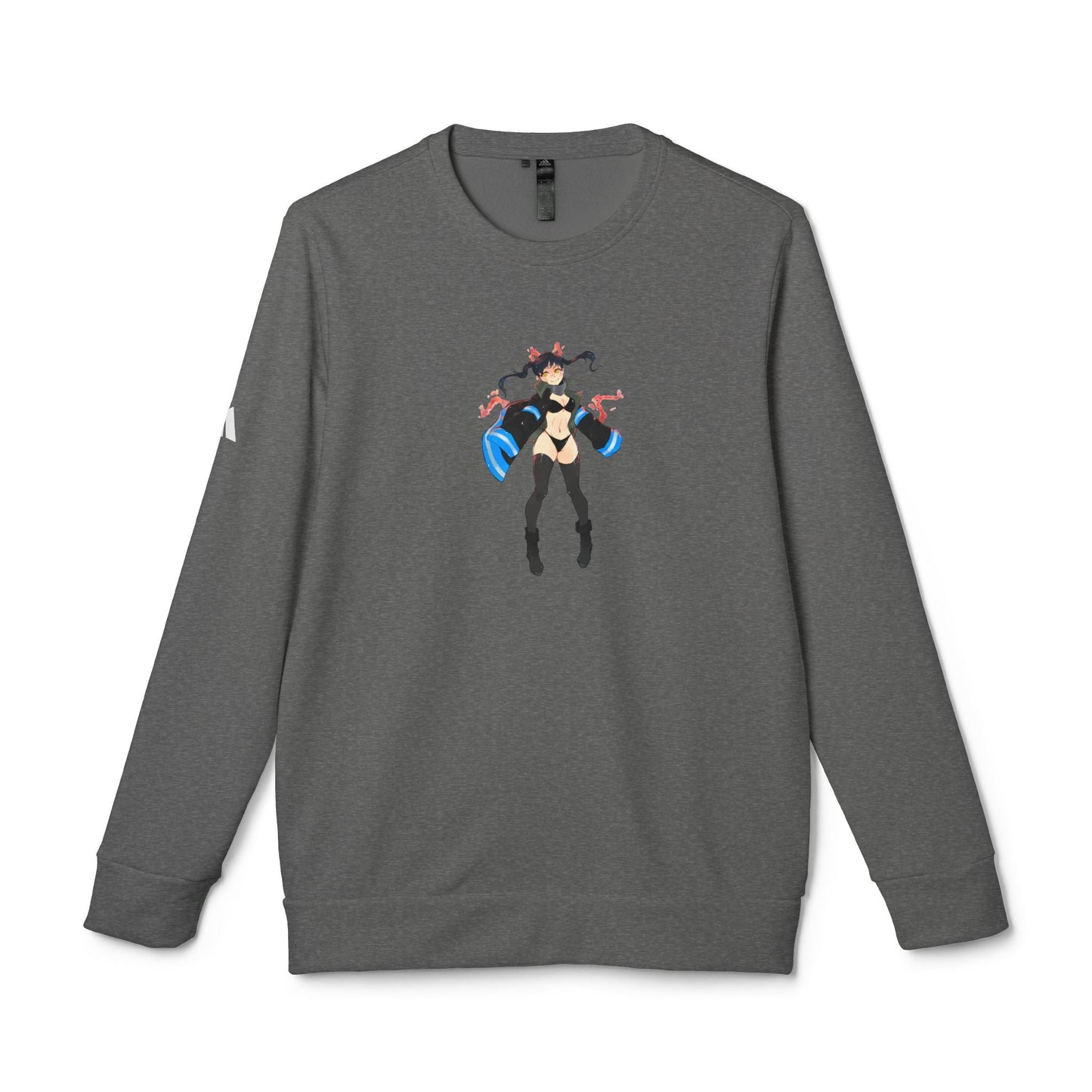 (Fire Force X Soul Eater) on Custom Addidas - Dark Grey Heather / XS - Sweatshirt