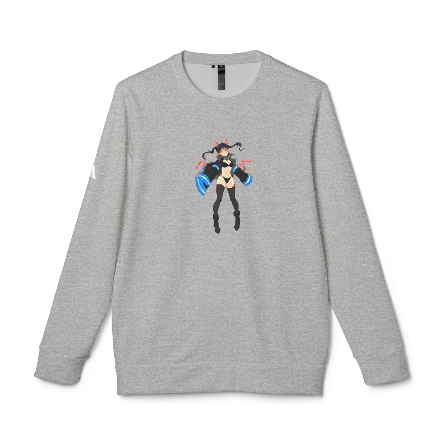 (Fire Force X Soul Eater) on Custom Addidas - Grey Heather / XS - Sweatshirt